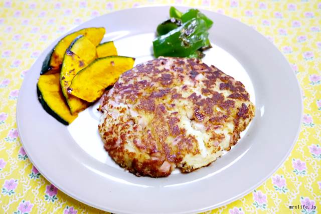 高野豆腐と魚肉ソーセージのハンバーグ