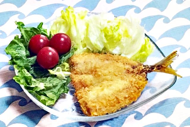 アジフライと野菜