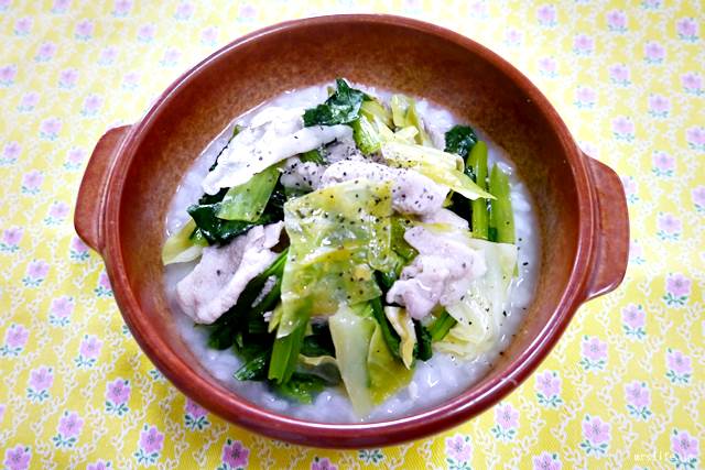 蒸し豚粥